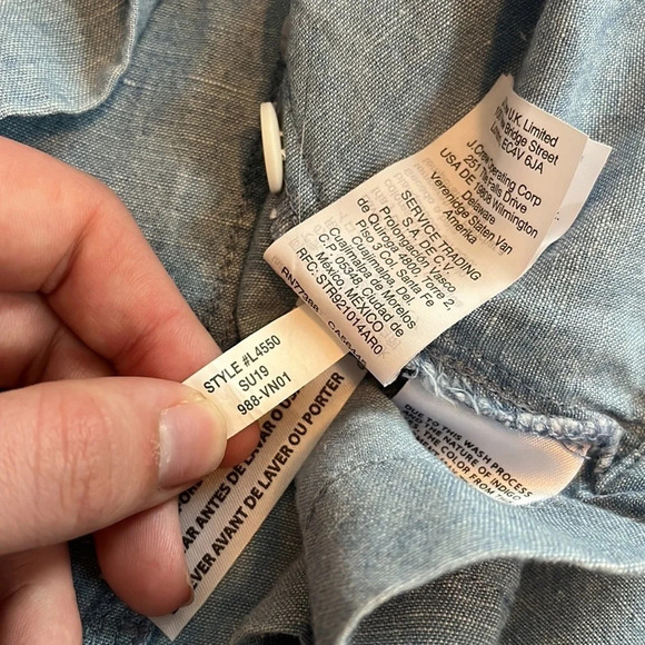 Madewell Denim Button-Front Tie Mini Skirt Size 00 - Picture 7 of 8